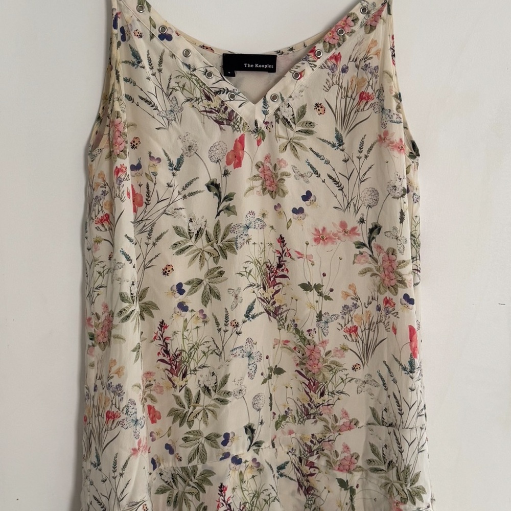 The Kooples Floral Print Silk Dress